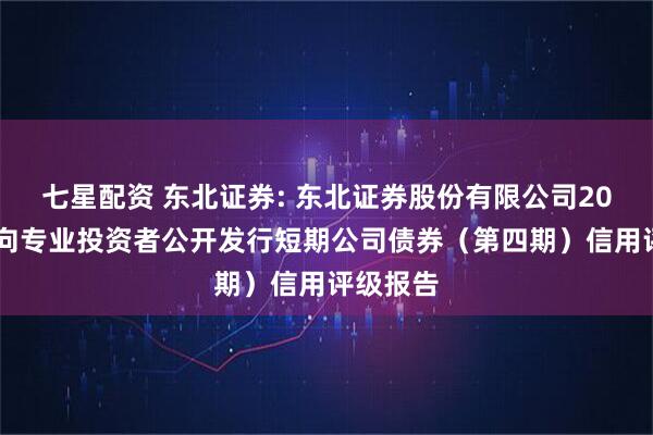 七星配资 东北证券: 东北证券股份有限公司2025年面向专业投资者公开发行短期公司债券(第四期)信用评级报告