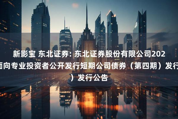 新影宝 东北证券: 东北证券股份有限公司2025年面向专业投资者公开发行短期公司债券(第四期)发行公告